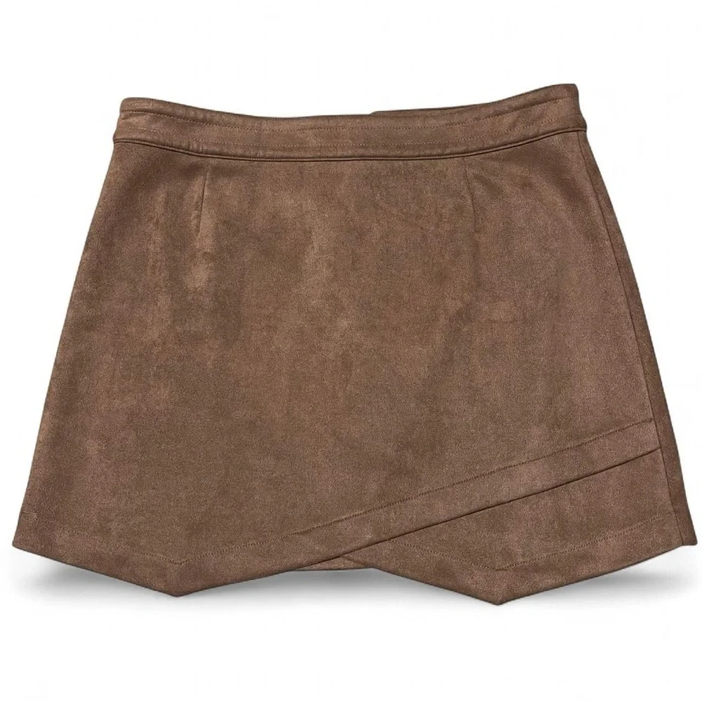 BB Dakota Steve Madden Women’s Faux Suede Mini Skirt Camel Brown Size 12 - Picture 1 of 7